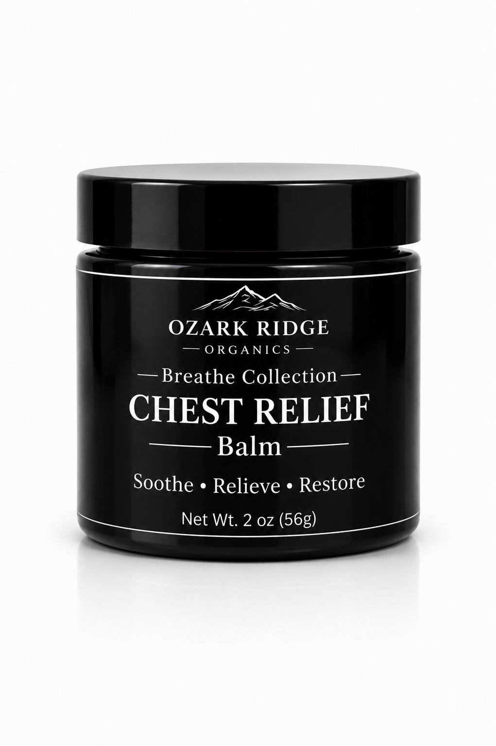 Ozark Ridge Organics Chest Relief Balm in a black jar