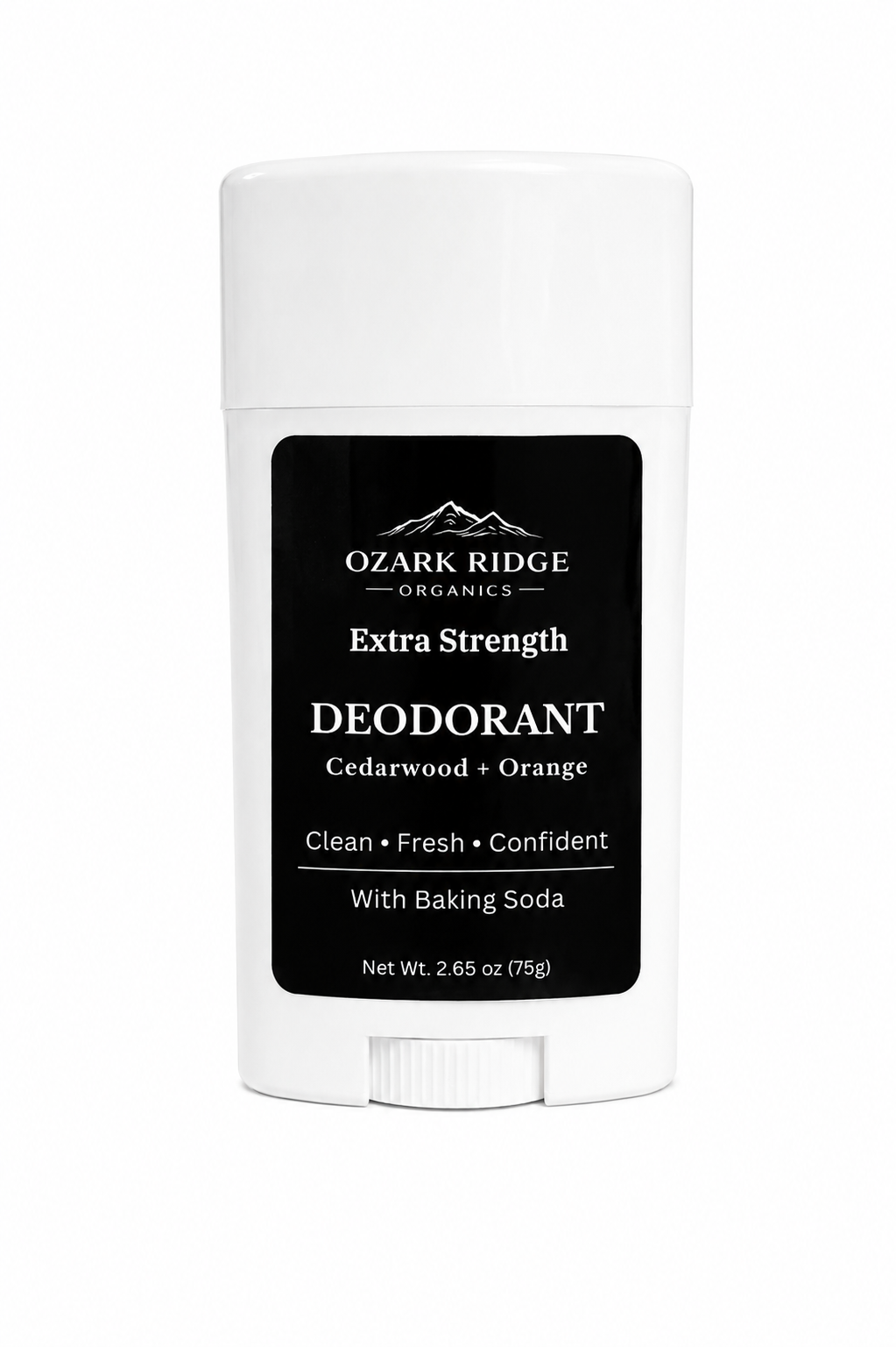 Ozark Ridge Organics Extra Strength Natural Deodorant with Baking Soda, Cedarwood + Orange