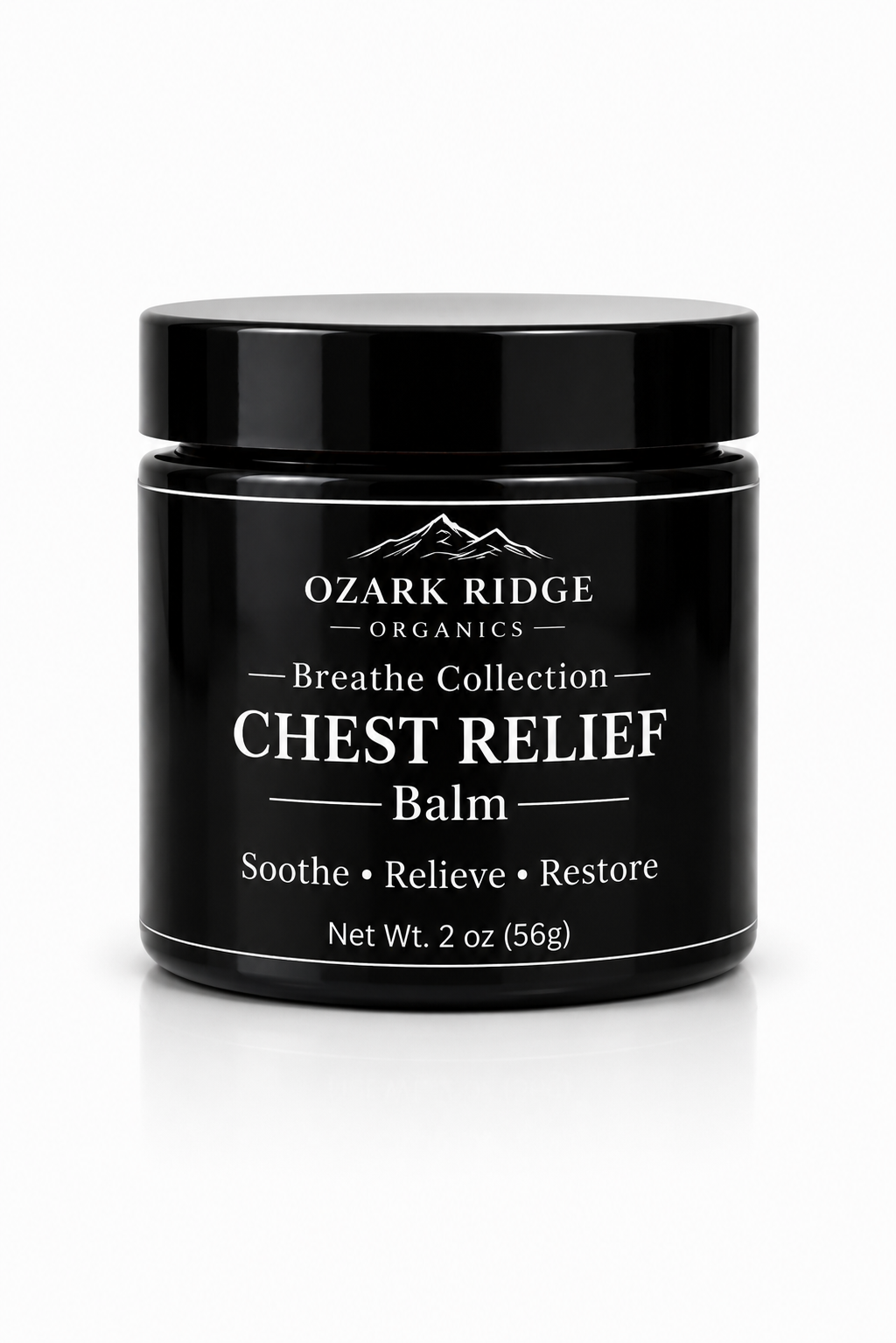 Ozark Ridge Organics Chest Relief Balm in a black jar