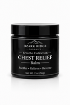 Ozark Ridge Organics Chest Relief Balm in a black jar