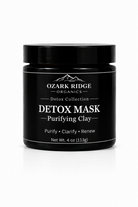 Ozark Ridge Organics Detox Mask Purifying Clay in a black jar