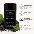 Ozark Ridge Organics Activated Charcoal Deodorant with activated charcoal and Eucalyptus + Peppermint essential oils for natural odor protection